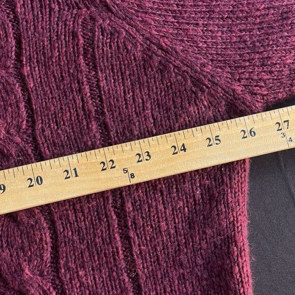 David Taylor Cable Knit Sweater Mens Extra Large Maroon Grandpa Winter Holiday - Picture 7 of 9